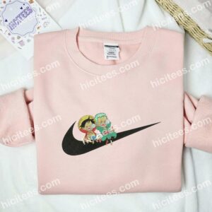 Zoro And Luffy Chibi One Piece Anime Embroidered Shirt 2 Zoro And Luffy Chibi Anime Embroidered Shirt