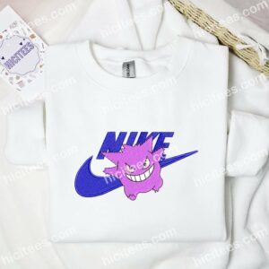 Gengar Pokemon Anime Embroidered Shirt 1 Gengar Pokmon Anime Embroidered Shirt 3