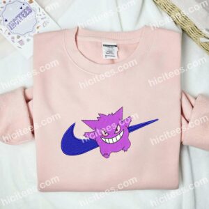 Gengar Pokemon Anime Embroidered Shirt 2 Gengar Pokmon Anime Embroidered Shirt 1