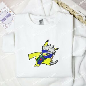 Pikachu Cosplay Kakashi Pokemon Anime Embroidered Shirt 1 Pikachu Cosplay Kakashi Pokmon Anime Embroidered Shirt 3