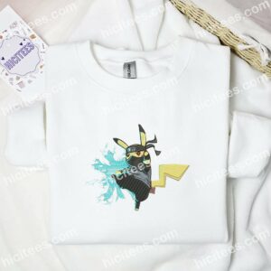 Pikachu Cosplay Ninja Pokemon Anime Embroidered Shirt 1 Pikachu Cosplay Ninja Pokmon Anime Embroidered Shirt 3
