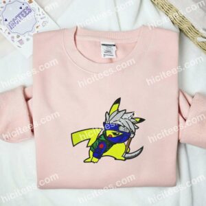 Pikachu Cosplay Kakashi Pokemon Anime Embroidered Shirt 2 Pikachu Cosplay Kakashi Pokmon Anime Embroidered Shirt