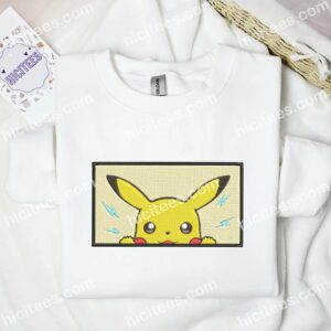 Pikachu Cute Face Pokemon Anime Embroidered Shirt 1 Pikachu Cute Face Pokmon Anime Embroidered Shirt 3