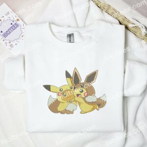 Pikachu Double Team Pokemon Anime Embroidered Shirt 1 Pikachu Double Team Pokmon Anime Embroidered Shirt 3