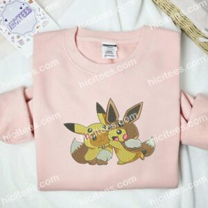 Pikachu Double Team Pokemon Anime Embroidered Shirt 2 Pikachu Double Team Pokmon Anime Embroidered Shirt