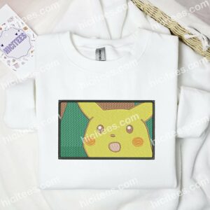 Pikachu Face Pokemon Anime Embroidered Shirt 1 Pikachu Face Pokmon Anime Embroidered Shirt 3