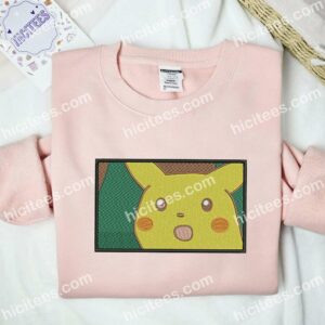 Pikachu Face Pokemon Anime Embroidered Shirt 2 Pikachu Face Pokmon Anime Embroidered Shirt