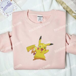 Pikachu Funny Pokemon Anime Embroidered Shirt 2 Pikachu Funny Pokmon Anime Embroidered Shirt