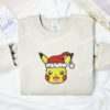 Pikachu Head Pokemon Anime Embroidered Shirt