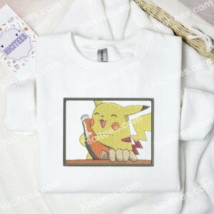 Pikachu Love Ketchup Pokemon Anime Embroidered Shirt 1 Pikachu Love Ketchup Pokmon Anime Embroidered Shirt 3