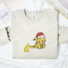Pikachu Santa Christmas Pokemon Anime Embroidered Shirt