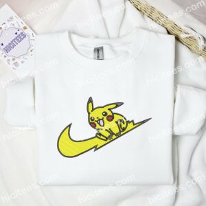 Pikachu Sitting Pokemon Anime Embroidered Shirt 1 Pikachu Sitting Pokmon Anime Embroidered Shirt 3