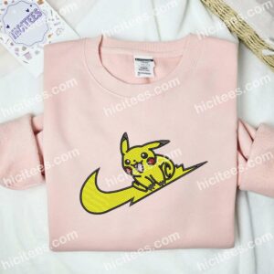 Pikachu Sitting Pokemon Anime Embroidered Shirt 2 Pikachu Sitting Pokmon Anime Embroidered Shirt