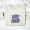 Gengar Pokemon Anime Embroidered Shirt