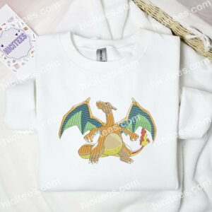 Charizard Pokemon Anime Embroidered Shirt 1 Charizard Pokmon Anime Embroidered Shirt 3 2