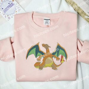 Charizard Pokemon Anime Embroidered Shirt 2 Charizard Pokmon Anime Embroidered Shirt 4