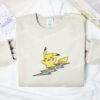 Pikachu Funny Pokemon Anime Embroidered Shirt