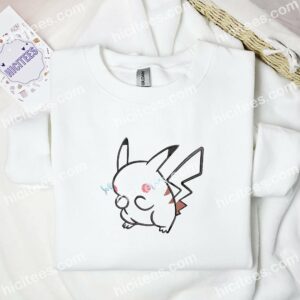 Pikachu Pokemon Anime Embroidered Shirt 1 Pikachu Pokmon Anime Embroidered Shirt 3 2