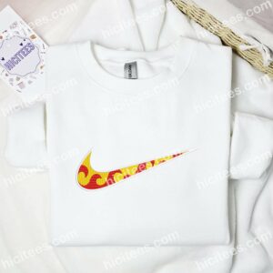 Rengoku Swoosh Demon Slayer Anime Embroidered Shirt 1 Rengoku Swoosh Demon Slayer Anime Embroidered Shirt 3