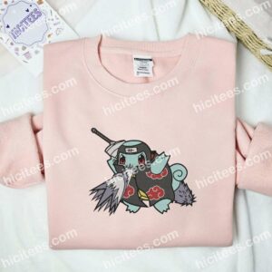 Squirtle Kisame Pokemon Anime Embroidered Shirt 2 Squirtle Kisame Pokmon Anime Embroidered Shirt