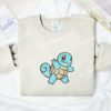 Squirtle Pokemon Anime Embroidered Shirt