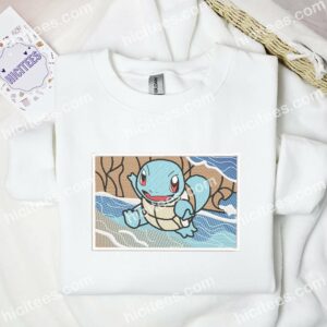 Squirtle Pokemon Anime Embroidered Shirt 1 Squirtle Pokmon Anime Embroidered Shirt 3 1