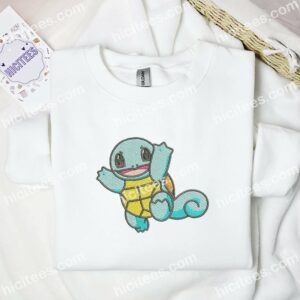 Squirtle Pokemon Anime Embroidered Shirt 1 Squirtle Pokmon Anime Embroidered Shirt 3 2