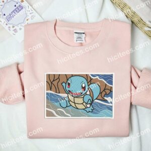 Squirtle Pokemon Anime Embroidered Shirt 2 Squirtle Pokmon Anime Embroidered Shirt 1
