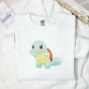 Squirtle Pokemon Anime Embroidered Shirt 1 Squirtle Pokmon Anime Embroidered Shirt 3 5