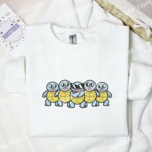Squirtle Squad Pokemon Anime Embroidered Shirt 1 Squirtle Squad Pokmon Anime Embroidered Shirt 3