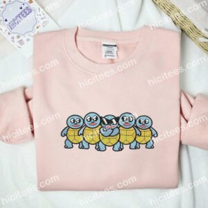 Squirtle Squad Pokemon Anime Embroidered Shirt 2 Squirtle Squad Pokmon Anime Embroidered Shirt