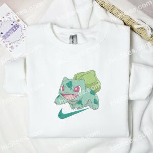 Bulbasaur Funny Pokemon Anime Embroidered Shirt 1 Bulbasaur Funny Pokmon Anime Embroidered Shirt 3
