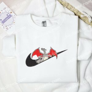 Charizard Pokemon Anime Embroidered Shirt 1 Charizard Pokmon Anime Embroidered Shirt 3 4