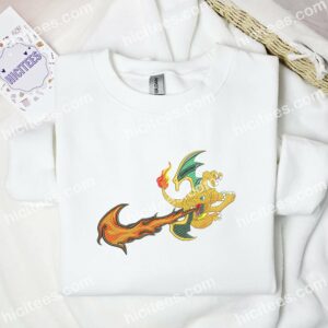 Charizard Pokemon Anime Embroidered Shirt 1 Charizard Pokmon Anime Embroidered Shirt 3 3