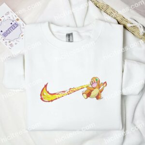 Charmander Breathing Fire Pokemon Anime Embroidered Shirt 1 Charmander Breathing Fire Pokmon Anime Embroidered Shirt 3