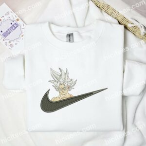 Goku Super Saiyan White Hair Dragon Ball Anime Embroidered Shirt 3