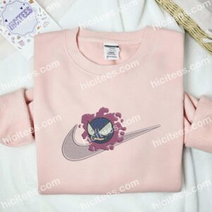Gastly Pokemon Anime Embroidered Shirt 2 Gastly Pokemon Anime Embroidered Shirt