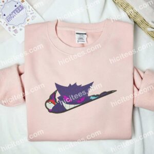 Gengar Pokemon Anime Embroidered Shirt 2 Gengar Pokemon Anime Embroidered Shirt 1