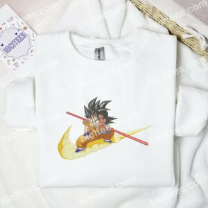 Kid Goku Flying Nimbus Dragon Ball Anime Embroidered Shirt 1 Kid Goku Flying Nimbus Dragon Ball Anime Embroidered Shirt 3