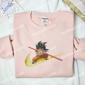 Kid Goku Flying Nimbus Dragon Ball Anime Embroidered Shirt 2 Kid Goku Flying Nimbus Dragon Ball Anime Embroidered Shirt