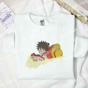 Luffy One Piece Anime Embroidered Shirt 1 Luffy One Piece Anime Embroidered Shirt 3