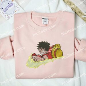 Luffy One Piece Anime Embroidered Shirt 2 Luffy One Piece Anime Embroidered Shirt