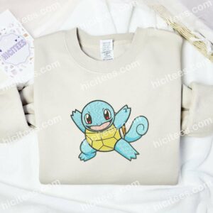 Squirtle Pokemon Anime Embroidered Shirt 1 Squirtle Pokemon Anime Embroidered Shirt 3