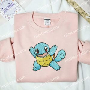 Squirtle Pokemon Anime Embroidered Shirt 2 Squirtle Pokemon Anime Embroidered Shirt