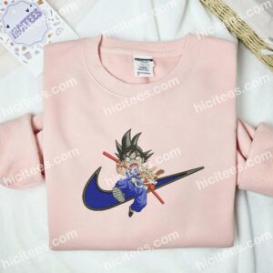 Goku Jump Dragon Ball Anime Embroidered Shirt 2 Goku Jump Dragon Ball Anime Embroidered Shirt