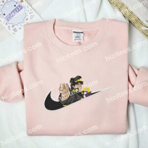 Kujo Jotaro Pointing Pose JoJo Bizarre Adventure Anime Embroidered Shirt