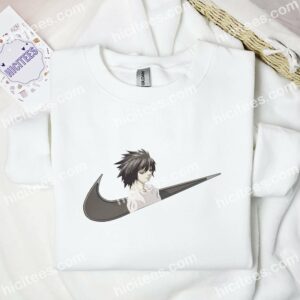 L Lawliet Death Note Anime Embroidered Shirt 1 L Lawliet Death Note Anime Embroidered Shirt 3