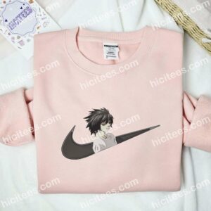 L Lawliet Death Note Anime Embroidered Shirt 2 L Lawliet Death Note Anime Embroidered Shirt