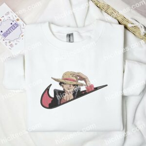 Luffy One Piece Anime Embroidered Shirt 1 Luffy One Piece Anime Embroidered Shirt 3 2
