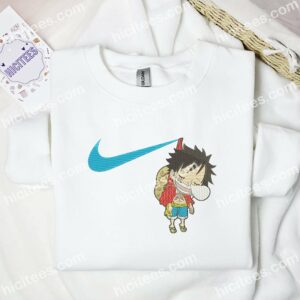 Luffy Chibi Sleeping One Piece Anime Embroidered Shirt 1 Luffy Chibi Sleeping One Piece Anime Embroidered Shirt 3
